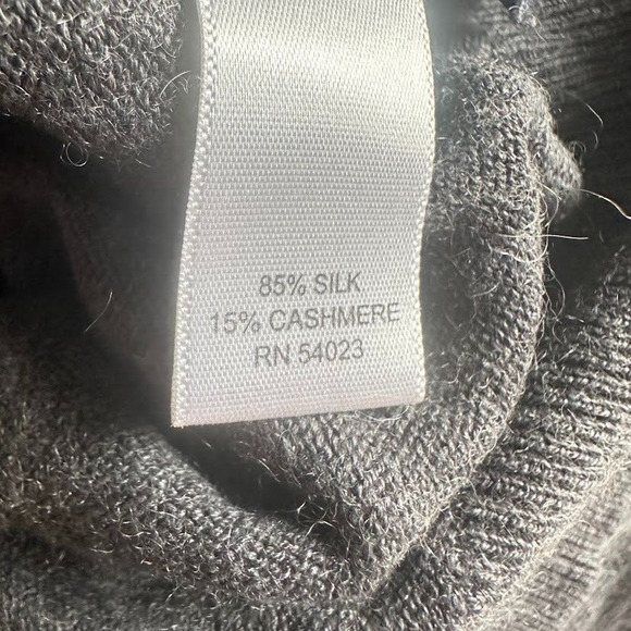 Banana Republic Silk Cashmere Sweater Size XL Mens Gray 1/4 Zip Pullover Classic - Picture 5 of 6